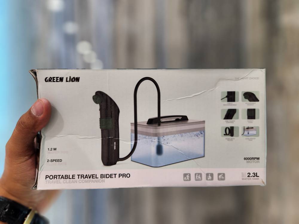 🚿 دوش مسافرتی گرین لاین | مخزن ۲.۳ لیتری، ۷۰ دقیقه کارکرد | مدل Portable Travel Bidet Pro