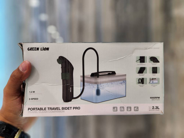 🚿 دوش مسافرتی گرین لاین | مخزن ۲.۳ لیتری، ۷۰ دقیقه کارکرد | مدل Portable Travel Bidet Pro